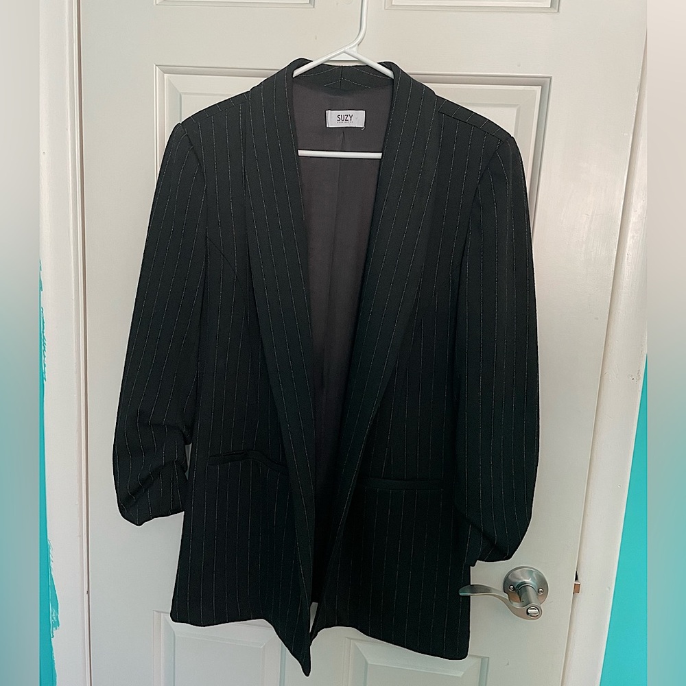 Black & White Pinstripe Blazer